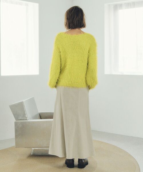 Editt by YECCA VECCA（エディットバイイェッカヴェッカ）の「フェザーMIXロービングニット（ニット/セーター・レディース・グレー/チャコールグレー/オレンジ/グリーン系その他3・FREE）」の12枚目の写真