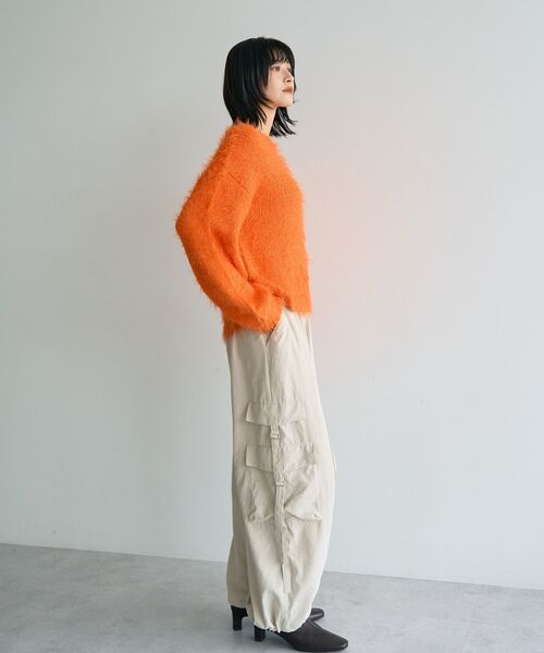 Editt by YECCA VECCA（エディットバイイェッカヴェッカ）の「フェザーMIXロービングニット（ニット/セーター・レディース・グレー/チャコールグレー/オレンジ/グリーン系その他3・FREE）」の22枚目の写真