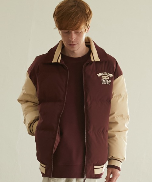 BOY LONDON】BOY STADIUM NYLON DOWN JACKET WINE（スタジャン）｜BOY 