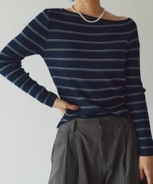 KUREN（クレン）の「ボーダーオフショルニット（ニット/セーター）」