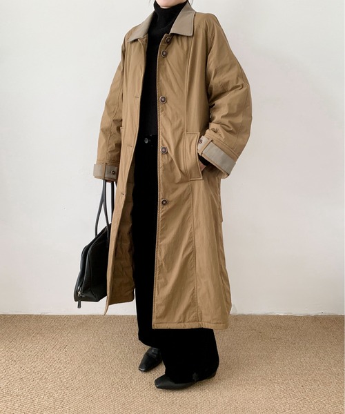 セール】DECADE CLASSIC 襟切り替えロングダウンジャケット（ダウン