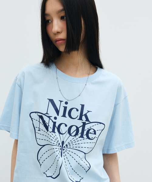 NICK&NICOLE（ニックアンドニコール）の「BIG BUTTERFLY SLEEVE TOP_SORA NAVY（Tシャツ/カットソー・レディース・その他・FREE）」の2枚目の写真