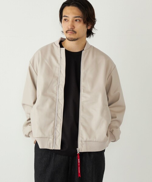 SHIPS Colors:合成皮革 ボア ボマー ジャケット（ブルゾン）｜SHIPS