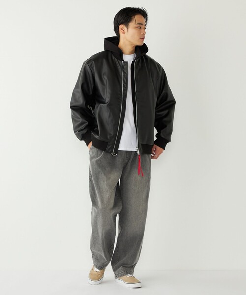 シップス カラーズ（SHIPS Colors）/SHIPS Colors:合成皮革 ボア ボマー ジャケット SHIPS Colors:合成皮革 ボア ボマー ジャケット（ブルゾン）｜SHIPS