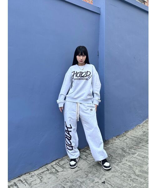 HOODHOOD(フッドフッド)の「シグニチャーロゴスウェットパンツメランジホワイト(スウェットパンツ・メンズ・その他・LARGE/X-LARGE)」の2枚目の写真