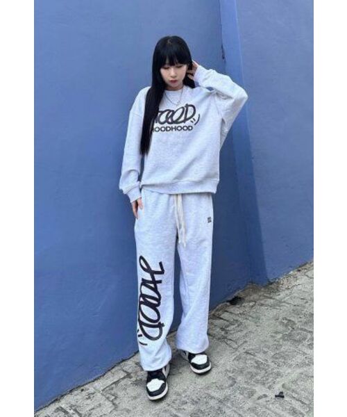 HOODHOOD(フッドフッド)の「シグニチャーロゴスウェットパンツメランジホワイト(スウェットパンツ・メンズ・その他・LARGE/X-LARGE)」の3枚目の写真
