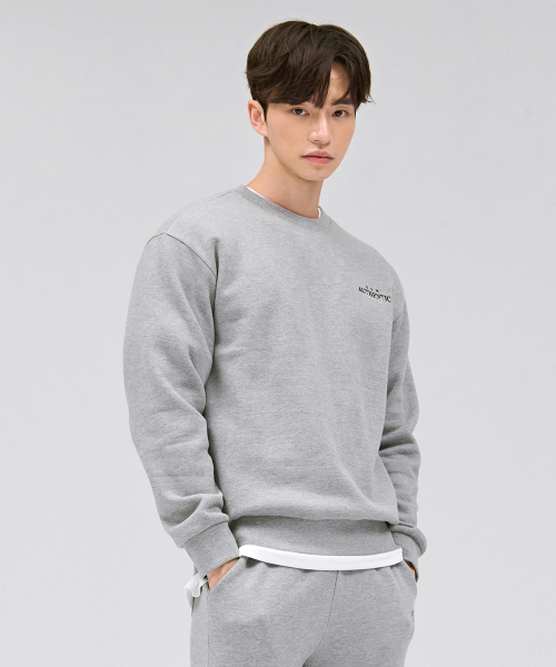 CHASECULT（チェイスカルト）の「共用エッセンシャルレタリング起毛スウェットTシャツ-グレー（スウェット・メンズ・ライトグレー・105/90/100/110/95）」の2枚目の写真
