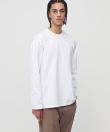 ヘビーウェイトリラックスクルーネック長袖Tシャツ[ホワイト]