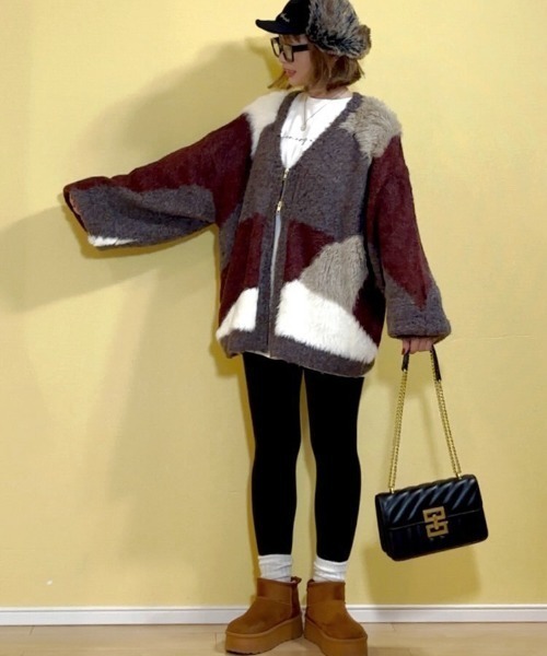 MIRROR STOKE(ミラーストーク)の「【ZOZO限定】ACCENT MATERIAL KNIT CARDIGAN/アクセントマテリアルニットカーディガン(ニット/セーター・レディース・ブルー/イエロー/ワインレッド・MEDIUM)」の22枚目の写真