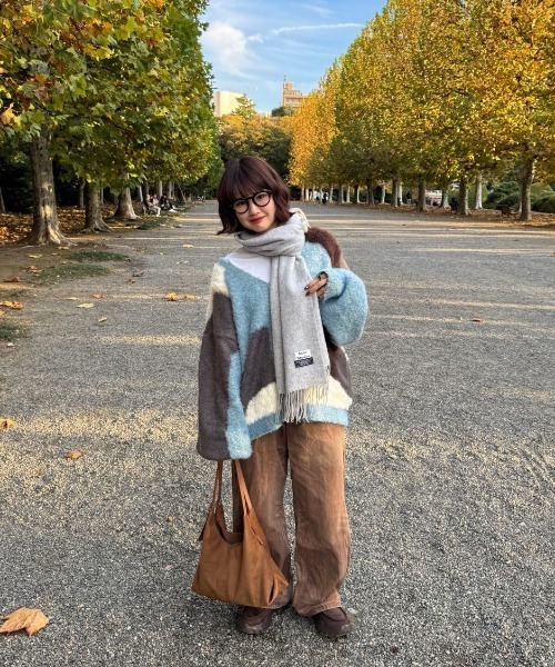 MIRROR STOKE(ミラーストーク)の「【ZOZO限定】ACCENT MATERIAL KNIT CARDIGAN/アクセントマテリアルニットカーディガン(ニット/セーター・レディース・ブルー/イエロー/ワインレッド・MEDIUM)」の5枚目の写真