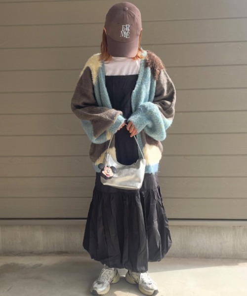 MIRROR STOKE(ミラーストーク)の「【ZOZO限定】ACCENT MATERIAL KNIT CARDIGAN/アクセントマテリアルニットカーディガン(ニット/セーター・レディース・ブルー/イエロー/ワインレッド・MEDIUM)」の12枚目の写真