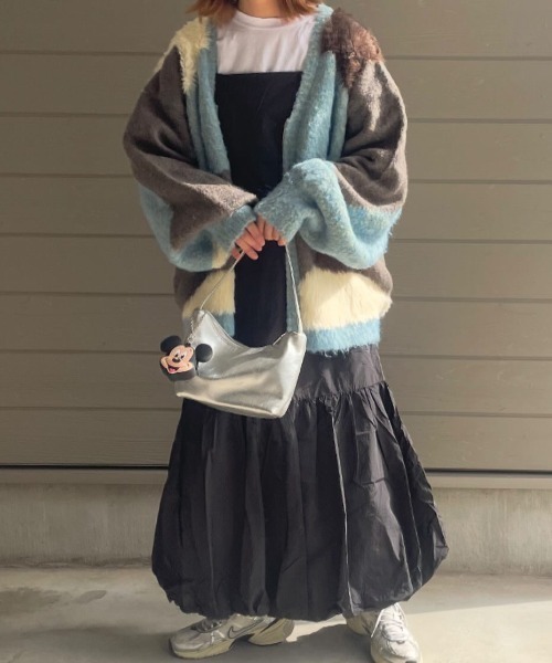 MIRROR STOKE(ミラーストーク)の「【ZOZO限定】ACCENT MATERIAL KNIT CARDIGAN/アクセントマテリアルニットカーディガン(ニット/セーター・レディース・ブルー/イエロー/ワインレッド・MEDIUM)」の13枚目の写真