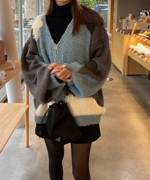 MIRROR STOKE(ミラーストーク)の「【ZOZO限定】ACCENT MATERIAL KNIT CARDIGAN/アクセントマテリアルニットカーディガン(ニット/セーター・レディース・ブルー/イエロー/ワインレッド・MEDIUM)」の19枚目の写真