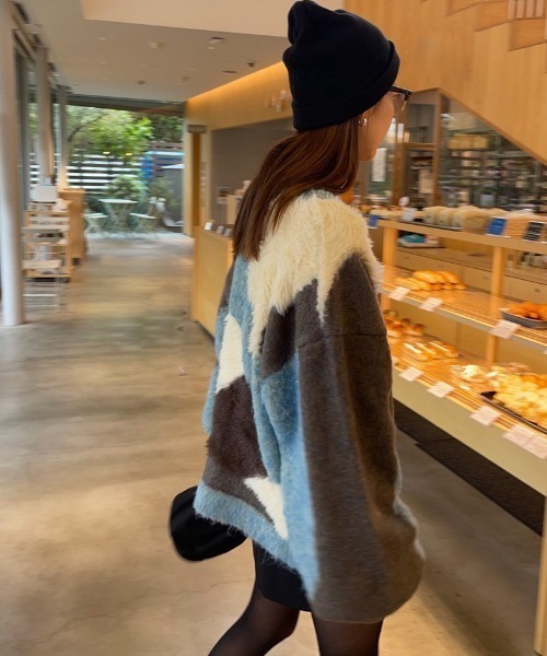 MIRROR STOKE(ミラーストーク)の「【ZOZO限定】ACCENT MATERIAL KNIT CARDIGAN/アクセントマテリアルニットカーディガン(ニット/セーター・レディース・ブルー/イエロー/ワインレッド・MEDIUM)」の20枚目の写真