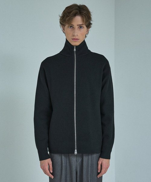 ABAHOUSE（アバハウス）の「12ゲージ 畦編み ドライバーズニット / ダブルジップ（カーディガン/ボレロ・メンズ・チャコールグレー/ブラック・46/48）」の4枚目の写真