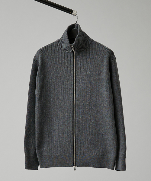 ABAHOUSE（アバハウス）の「12ゲージ 畦編み ドライバーズニット / ダブルジップ（カーディガン/ボレロ・メンズ・チャコールグレー/ブラック・46/48）」の16枚目の写真