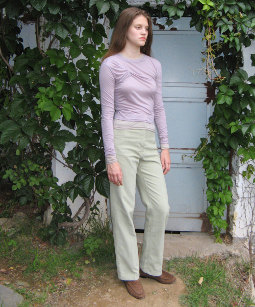 SINOON(シヌーン)の「TWIST LAYERED LONG SLEEVE SET-UP (PURPLE)(Tシャツ/カットソー・レディース・その他・FREE)」の3枚目の写真