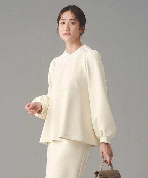 ユナイテッドアローズ　SPONGY ペプラム ブラウス 38 ホワイト SPONGY ペプラム ブラウス（シャツ/ブラウス）｜UNITED ARROWS