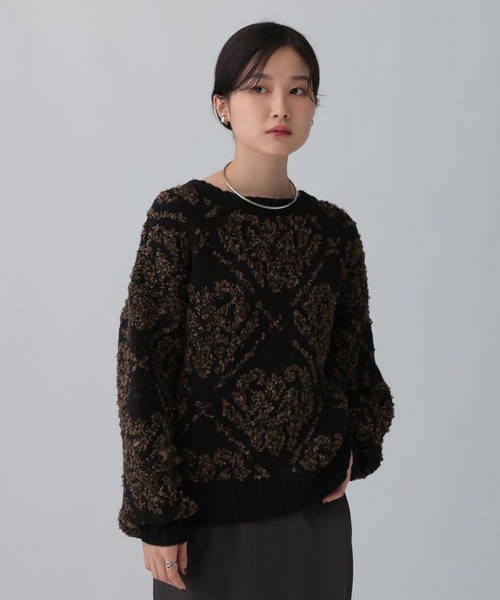 LEPSIM（レプシィム）の「3.5ゲージペルシャ柄プルオーバー　603981（ニット/セーター・レディース・グレー/ブラウン・FREE）」の18枚目の写真