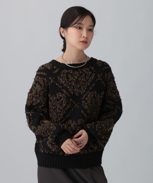 LEPSIM（レプシィム）の「3.5ゲージペルシャ柄プルオーバー　603981（ニット/セーター・レディース・グレー/ブラウン・FREE）」の20枚目の写真