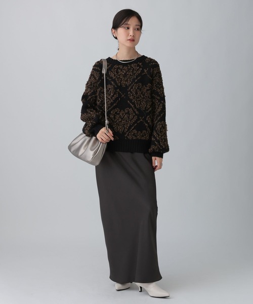 LEPSIM（レプシィム）の「3.5ゲージペルシャ柄プルオーバー　603981（ニット/セーター・レディース・グレー/ブラウン・FREE）」の21枚目の写真