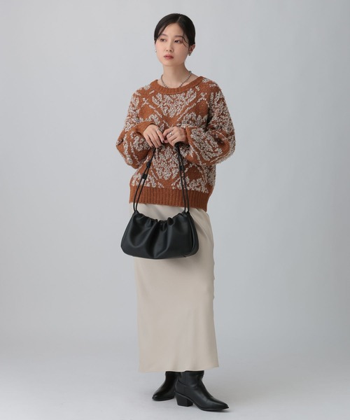 LEPSIM（レプシィム）の「3.5ゲージペルシャ柄プルオーバー　603981（ニット/セーター・レディース・グレー/ブラウン・FREE）」の7枚目の写真