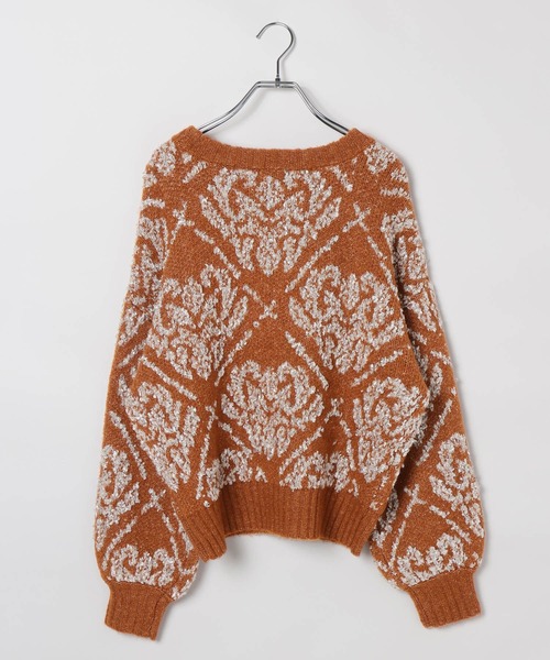 LEPSIM（レプシィム）の「3.5ゲージペルシャ柄プルオーバー　603981（ニット/セーター・レディース・グレー/ブラウン・FREE）」の9枚目の写真