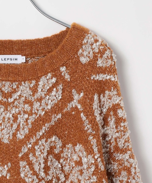 LEPSIM（レプシィム）の「3.5ゲージペルシャ柄プルオーバー　603981（ニット/セーター・レディース・グレー/ブラウン・FREE）」の11枚目の写真