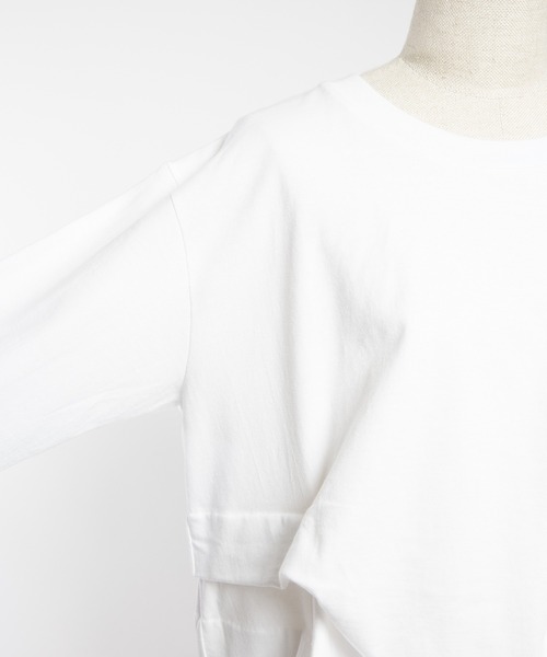 gomme（ゴム）の「サイド２タックＴ（Tシャツ/カットソー・レディース・チャコールグレー/ブラック/ホワイト・MEDIUM）」の16枚目の写真