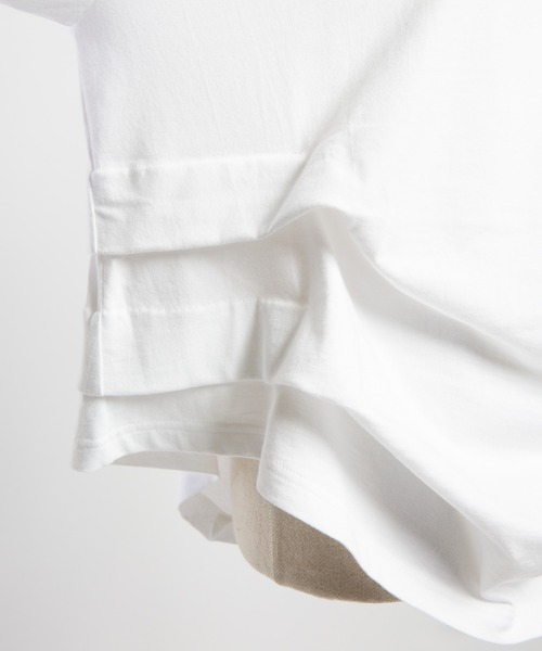 gomme（ゴム）の「サイド２タックＴ（Tシャツ/カットソー・レディース・チャコールグレー/ブラック/ホワイト・MEDIUM）」の17枚目の写真