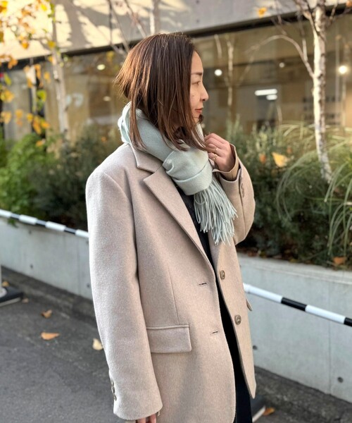 NOLLEY’S Sophi（ノーリーズソフィ）の「カシミアストール（ストール/ショール・レディース・チャコールグレー/カーキ/ミント/ラベンダー・FREE）」の5枚目の写真