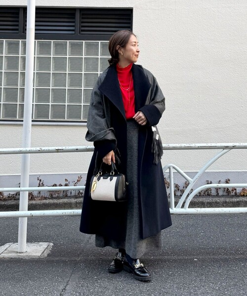 NOLLEY’S Sophi（ノーリーズソフィ）の「カシミアストール（ストール/ショール・レディース・チャコールグレー/カーキ/ミント/ラベンダー・FREE）」の6枚目の写真