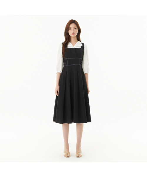 PLASTIC ISLAND（プラスティックアイランド）の「スティッチノースリーブワンピース PR2WO437（ワンピース・レディース・ブラック・SMALL/MEDIUM）」の2枚目の写真