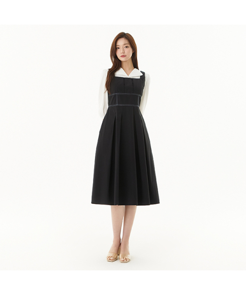 PLASTIC ISLAND（プラスティックアイランド）の「スティッチノースリーブワンピース PR2WO437（ワンピース・レディース・ブラック・SMALL/MEDIUM）」の4枚目の写真