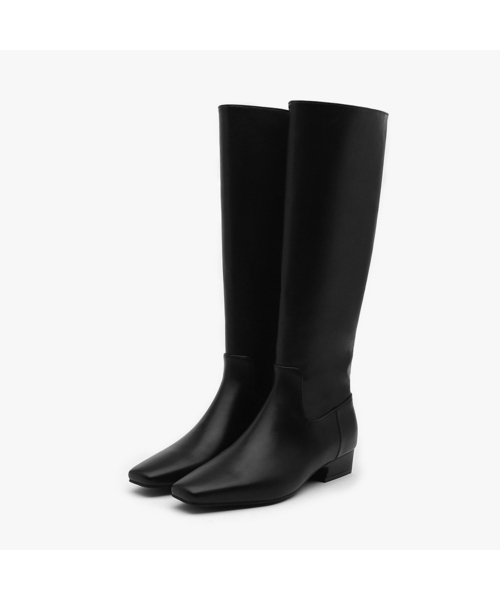 SAPPUN(サプン)の「Mendena スクエア ロングブーツ (3cm)(ブーツ・レディース・ブラック/ダークブラウン・23cm/24cm/24.5cm/25cm/25.5cm/22.5cm/23.5cm)」の2枚目の写真