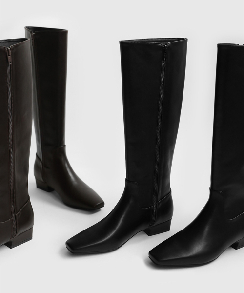 SAPPUN(サプン)の「Mendena スクエア ロングブーツ (3cm)(ブーツ・レディース・ブラック/ダークブラウン・23cm/24cm/24.5cm/25cm/25.5cm/22.5cm/23.5cm)」の3枚目の写真