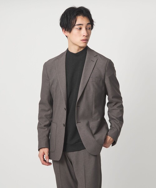 green label relaxing（グリーンレーベルリラクシング）の「メランジ ダンボール モックネック カットソー（Tシャツ/カットソー・メンズ・ライトグレー/ダークグレー/ネイビー・M/L/S/XL）」の4枚目の写真