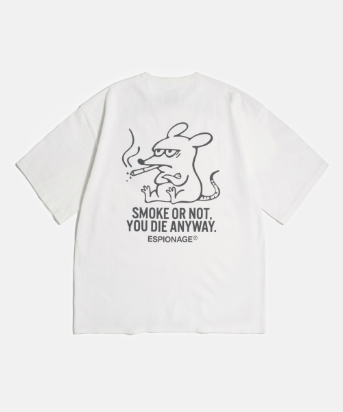 ESPIONAGE(エスピオナジ)の「Smoking Rat(Anyway) Heavyweight Tee Off White(Tシャツ/カットソー・レディース・その他・MEDIUM/LARGE/X-LARGE)」の1枚目の写真