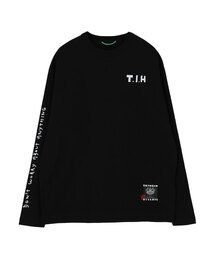 OURPOCKETS（アワーポケッツ）の「トムソンビレッジ マイフェイス ラウンドTシャツ (ブラック)（Tシャツ/カットソー）」