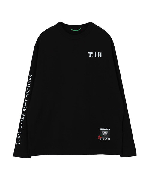 OURPOCKETS(アワーポケッツ)の「トムソンビレッジ マイフェイス ラウンドTシャツ (ブラック)(Tシャツ/カットソー・レディース・ブラック・MEDIUM/X-LARGE)」の1枚目の写真