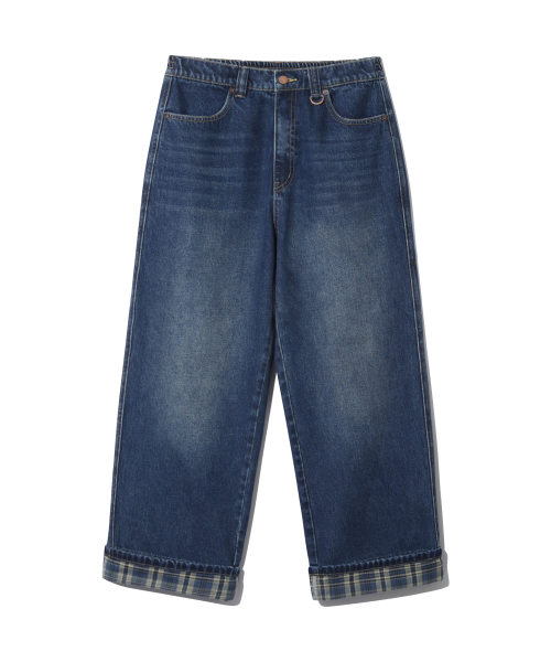 URBANSTOFF（アーバンストッフ）の「アンカバー チェック デニムパンツ (ダークブルー)（デニムパンツ・レディース・その他・MEDIUM/LARGE）」の2枚目の写真