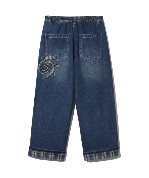 URBANSTOFF（アーバンストッフ）の「アンカバー チェック デニムパンツ (ダークブルー)（デニムパンツ・レディース・その他・MEDIUM/LARGE）」の3枚目の写真
