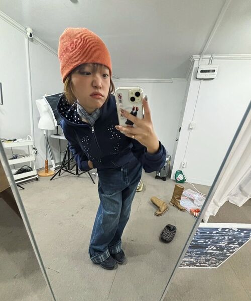 URBANSTOFF（アーバンストッフ）の「アンカバー チェック デニムパンツ (ダークブルー)（デニムパンツ・レディース・その他・MEDIUM/LARGE）」の8枚目の写真