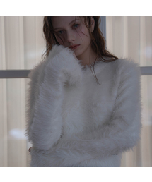 Hairy Flare Sleeve Knit [Ivory]