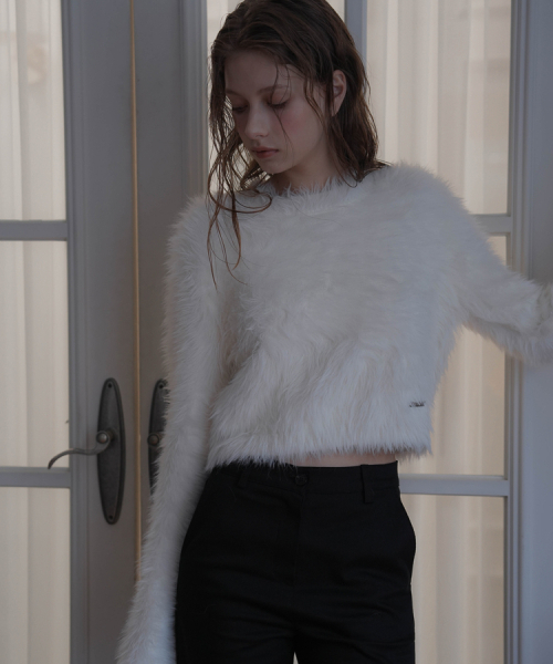 DEHEVE（デヘヴェ）の「Hairy Flare Sleeve Knit [Ivory]（ニット/セーター・レディース・アイボリー・FREE）」の9枚目の写真