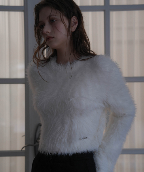 DEHEVE（デヘヴェ）の「Hairy Flare Sleeve Knit [Ivory]（ニット/セーター・レディース・アイボリー・FREE）」の3枚目の写真