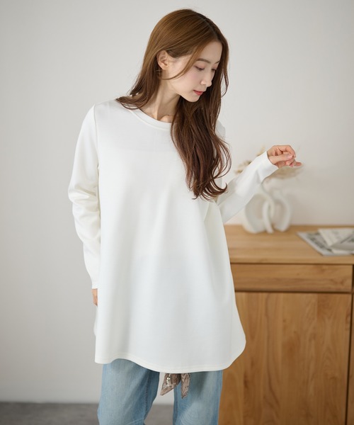 DAYRA(デイラ)の「オーバーサイズ フレア シルエット 長袖 プルオーバー(Tシャツ/カットソー・レディース・ホワイト/ライトグレー/ブラック/ネイビー・S/FREE)」の2枚目の写真