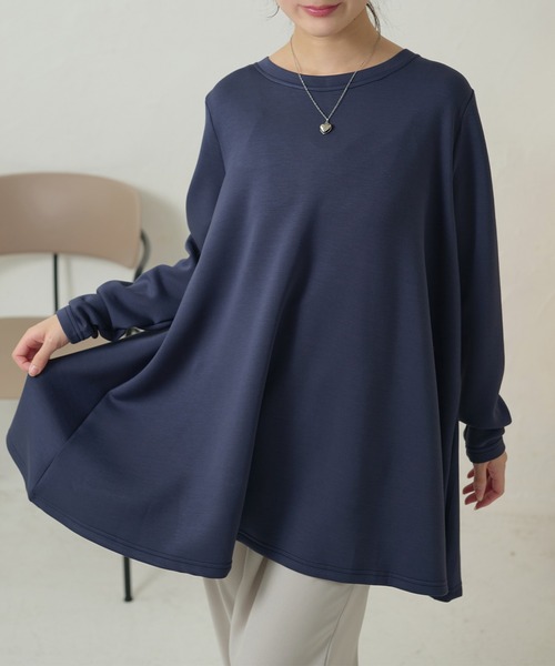 DAYRA(デイラ)の「オーバーサイズ フレア シルエット 長袖 プルオーバー(Tシャツ/カットソー・レディース・ホワイト/ライトグレー/ブラック/ネイビー・S/FREE)」の5枚目の写真