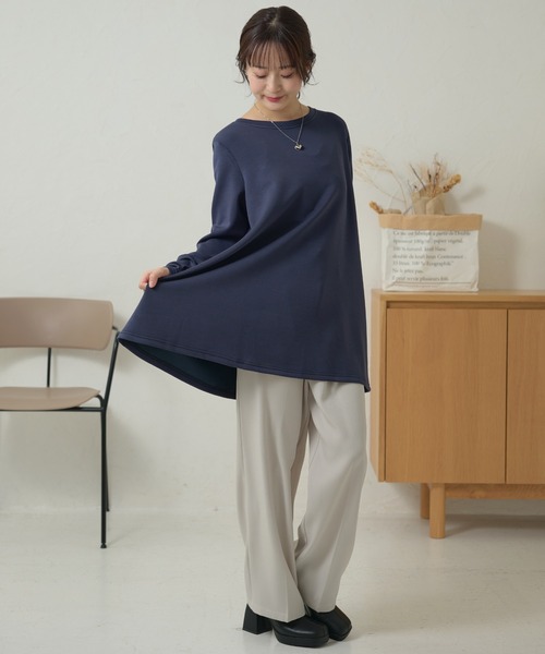 DAYRA(デイラ)の「オーバーサイズ フレア シルエット 長袖 プルオーバー(Tシャツ/カットソー・レディース・ホワイト/ライトグレー/ブラック/ネイビー・S/FREE)」の8枚目の写真