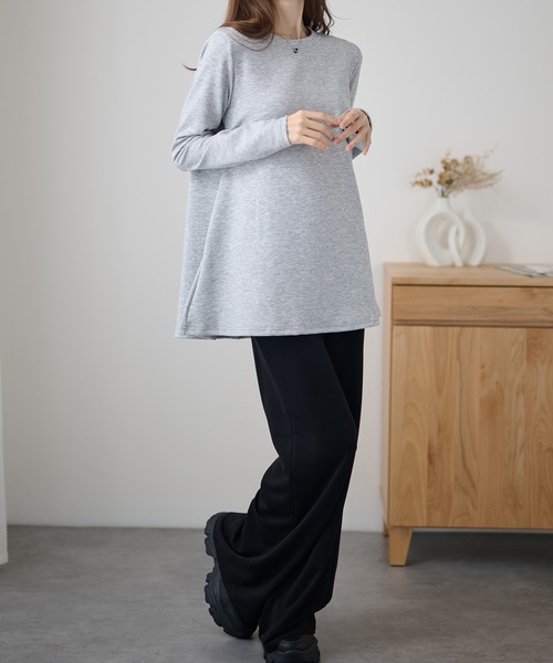 DAYRA(デイラ)の「オーバーサイズ フレア シルエット 長袖 プルオーバー(Tシャツ/カットソー・レディース・ホワイト/ライトグレー/ブラック/ネイビー・S/FREE)」の16枚目の写真